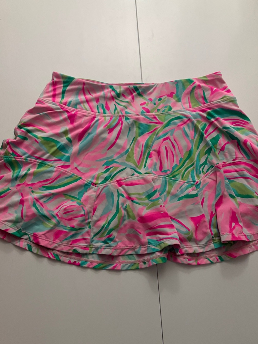Lilly Pulitzer Pink Tropical Print Skirt with Green & Teal Accents